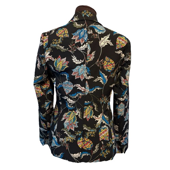 7th Avenue Women's Blackwith Bright Floral Tailored Open Jacket, size XS - Picture 3 of 10